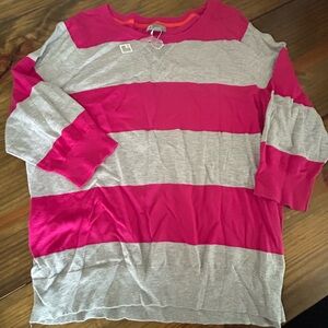 ✨JCPenney Pink and Gray Striped Women's Top